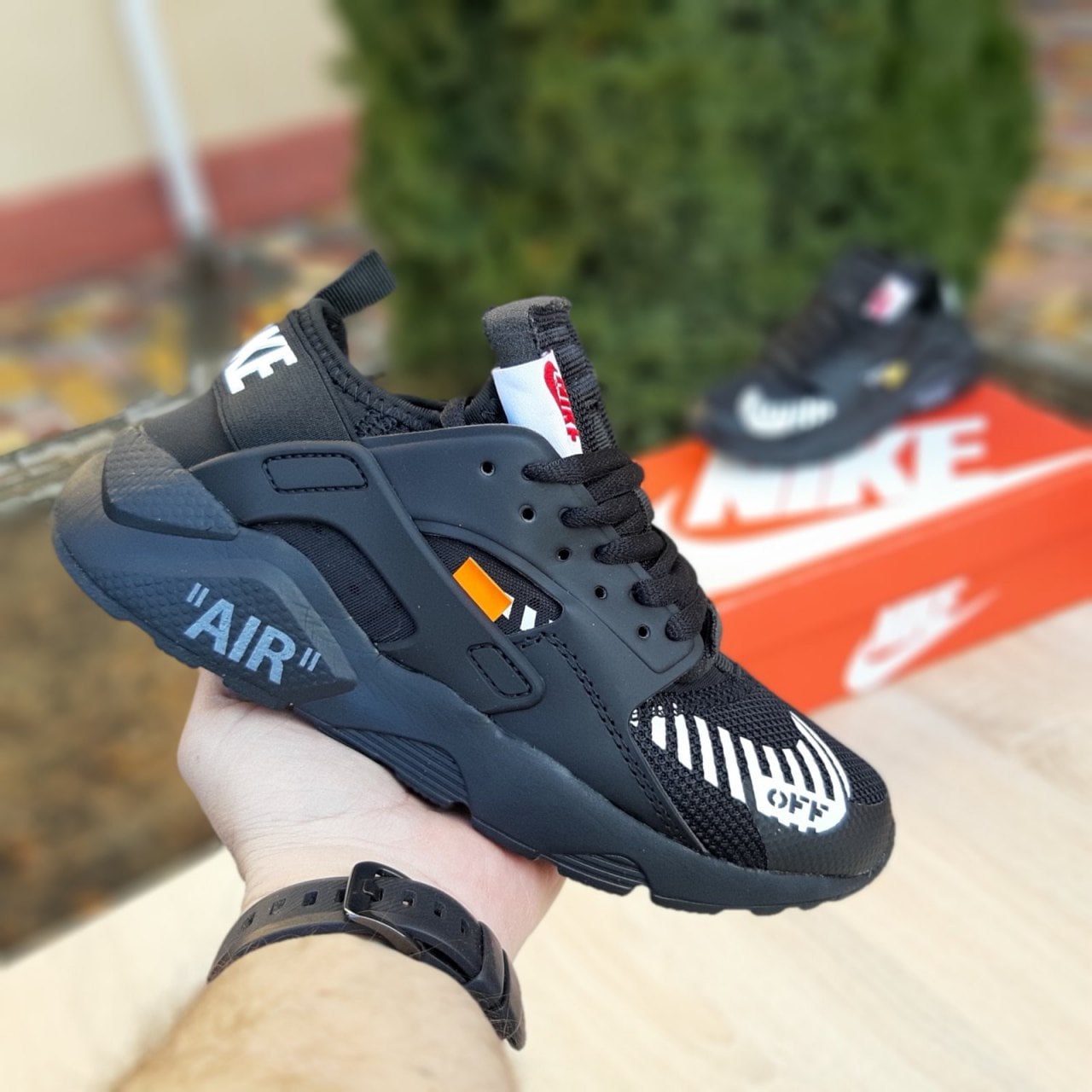Nike Huarache x Off White черные полностью на подарок