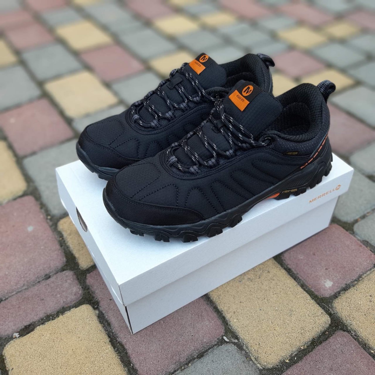 Кроссовки Merrell MOAB gore-tex резиновые черные зимние удобные с влагозащитой повседневные спортивная обувь