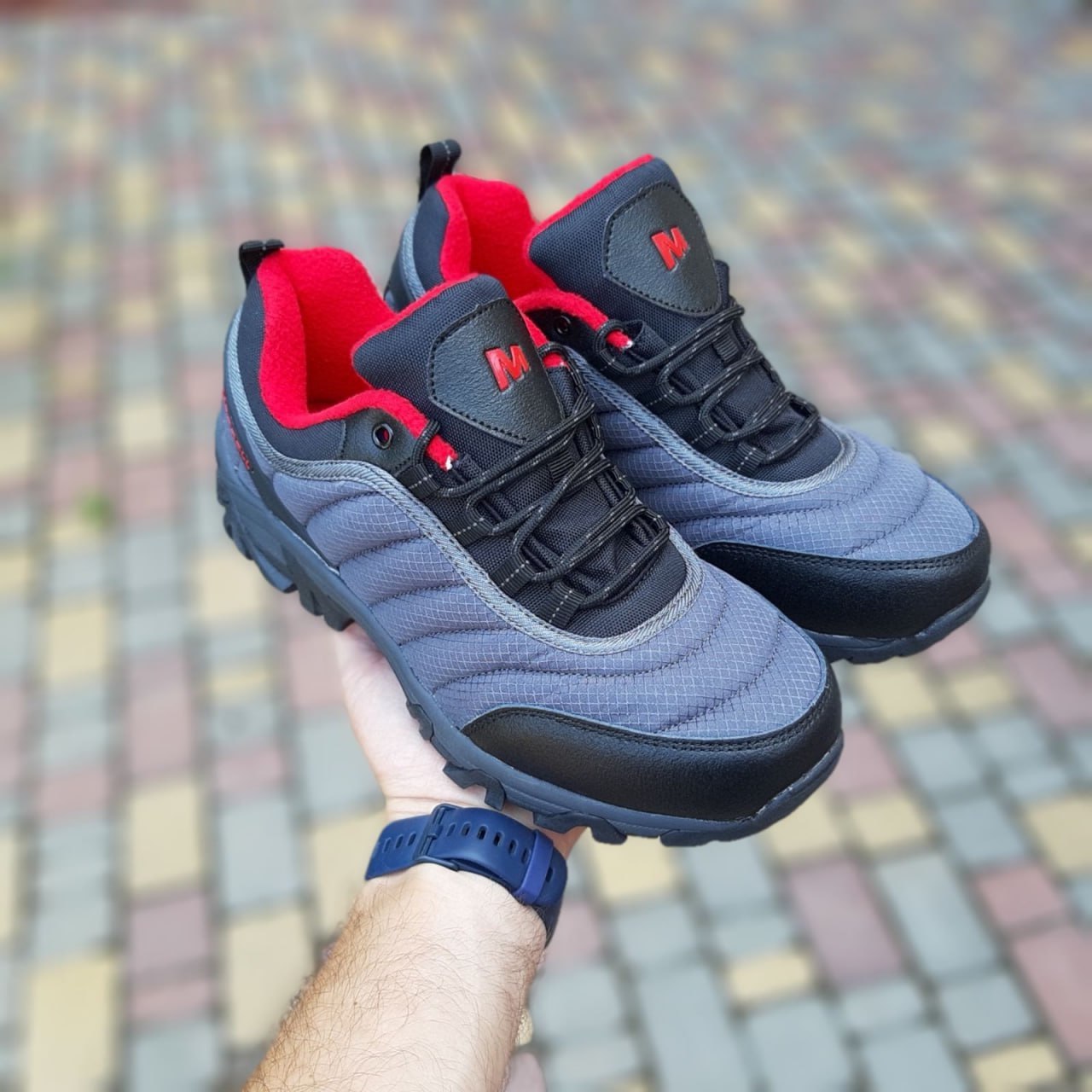 Merrell Vibram Серые с червоним термо/флис для путешествий