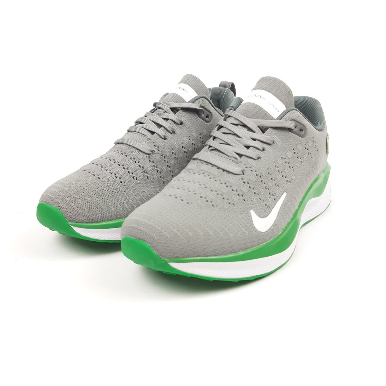 Кросівки Nike REACTX INFINITY RUN 4 Road сірі з зеленим чоловічі текстильні демісезонні зручні спортивні на шнурівці