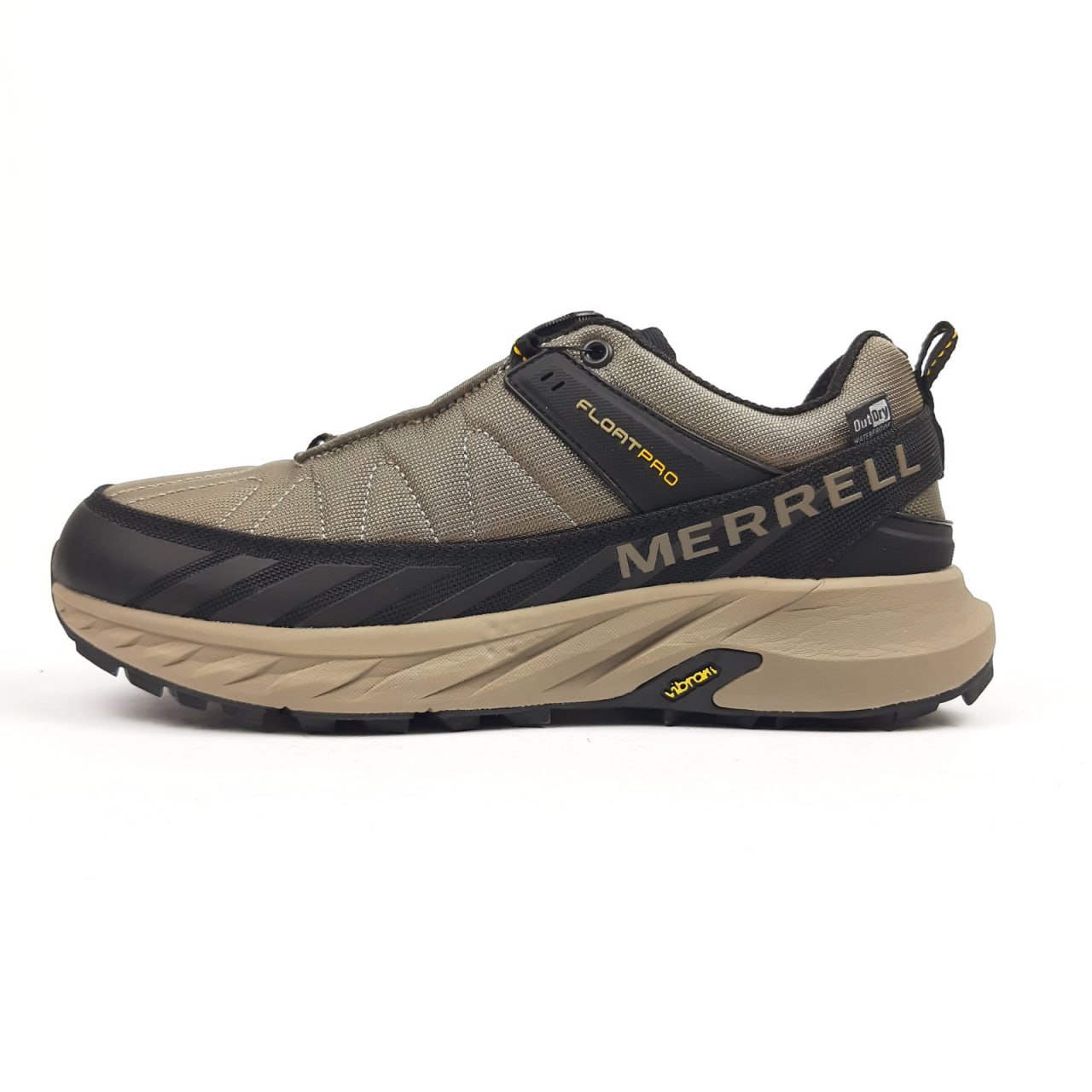 Кроссовки Merrell Float Pro темно бежевый с чорним резиновые зимние повседневные на шнуровке спортивная обувь