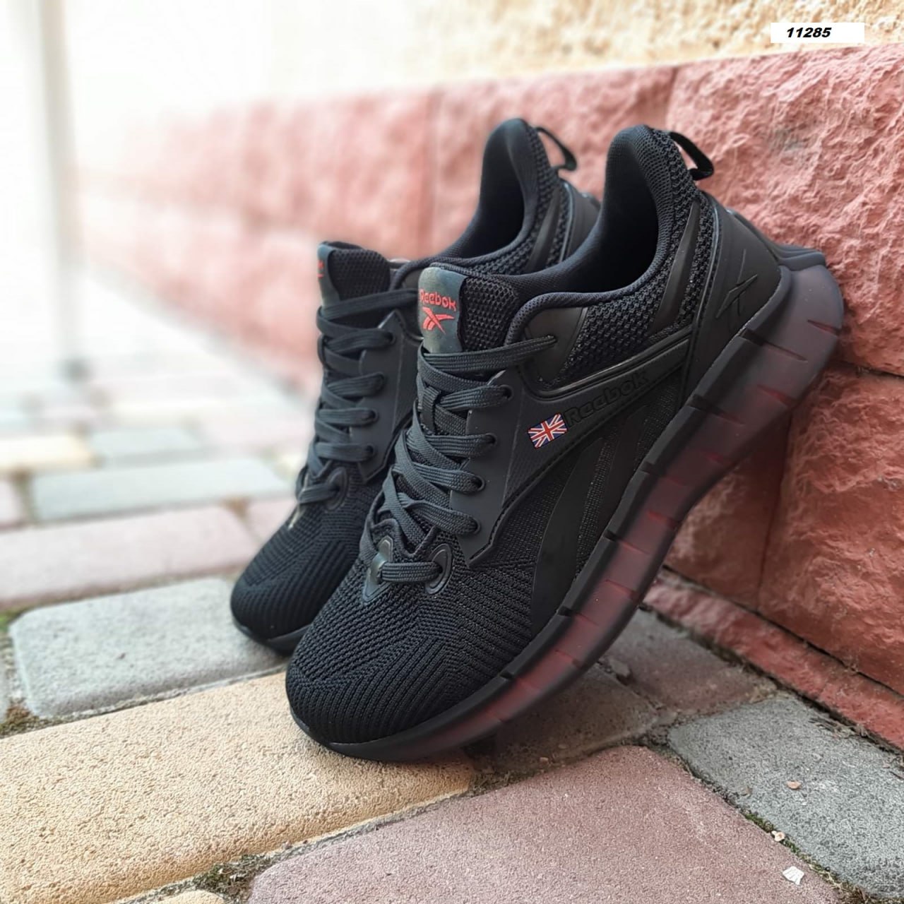 Кроссовки Reebok ZIG Kinetica черные с червоним мужские из сетки демисезонные повседневные спортивная обувь