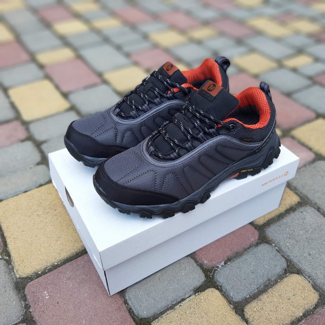Кроссовки Merrell MOAB резиновые серые зимние удобные с влагозащитой повседневные на шнуровке спортивная обувь