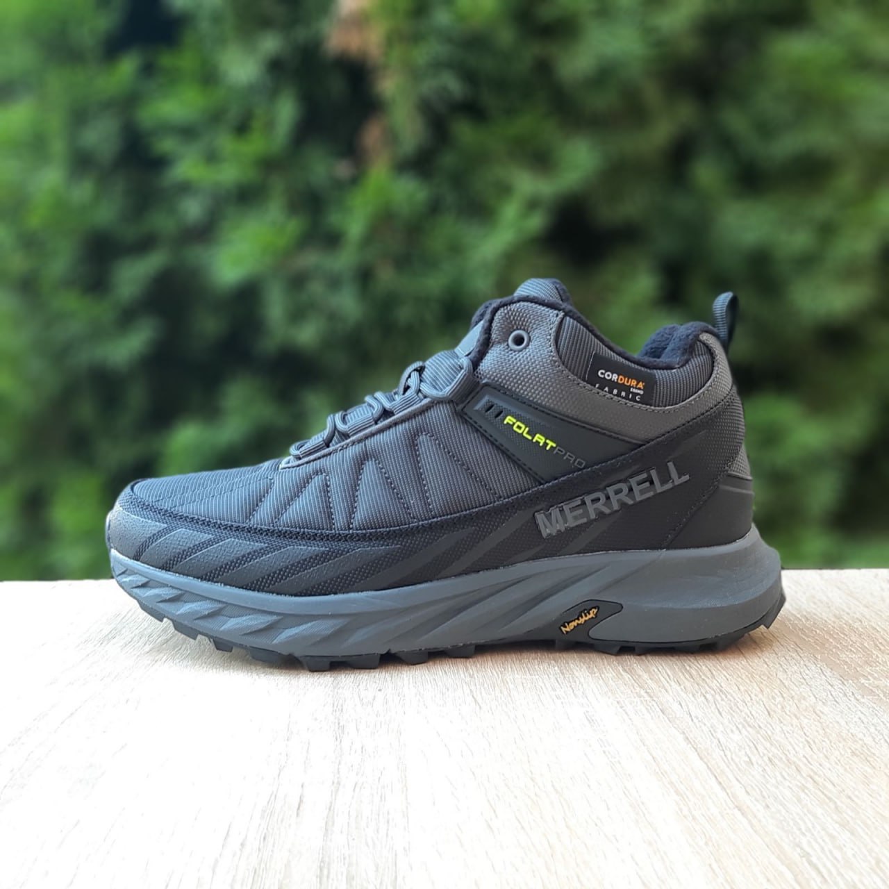 Кросівки Merrell Float Pro високі сірі з салатовим гумові зимові стильні повсякденні на шнурівці спортивне взуття