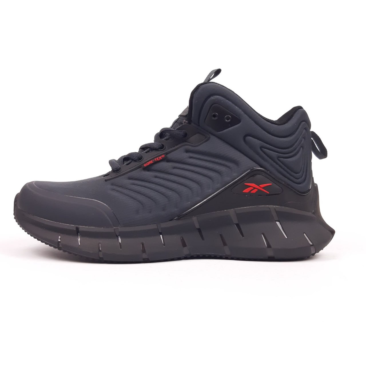 Кроссовки Reebok Zig Kinetica высокие серые с червоним мужские зимние модные повседневные спортивная обувь